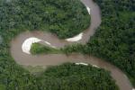 Huaorani Lodge (Bend in the river and sandbanks.) - The Amazon, Ecuador