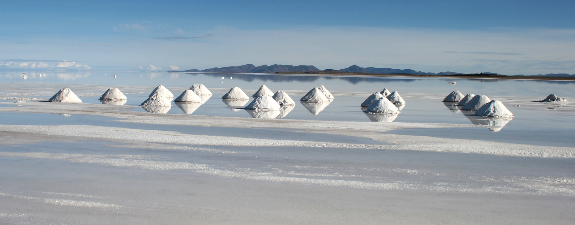 Salt piles in Uyuni