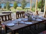 Al fresco dining at Mallin Colorado (Chile)