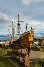 Replica of Magellan's ship, the Victoria, in the Nao museum, Punta Arenas